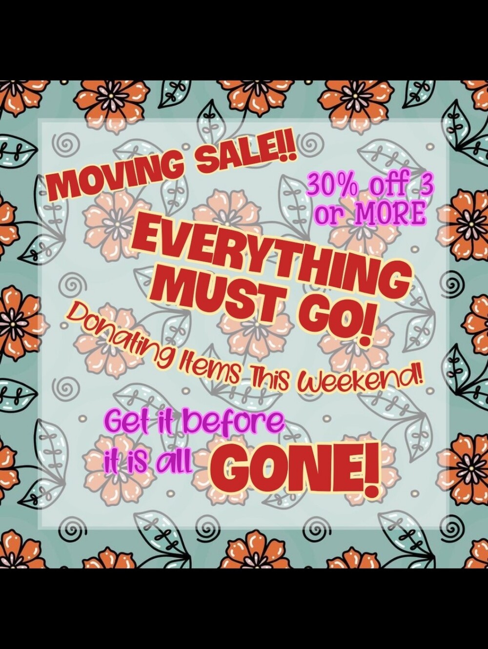 Moving SALE! 30% Off Bundles of 3+ Items!
